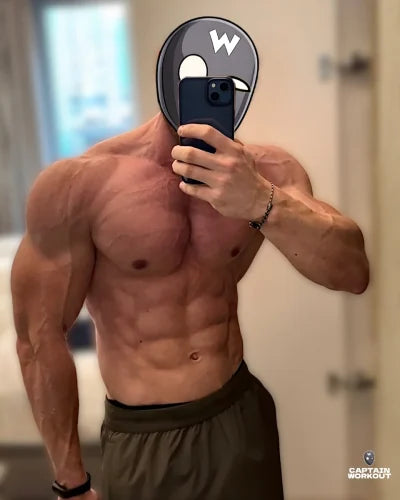 Captain Workout's own physique, behind the mask