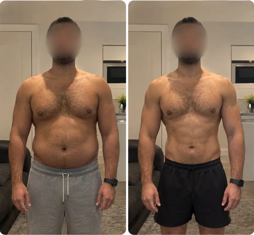 Captain Workout member before and after his transformation