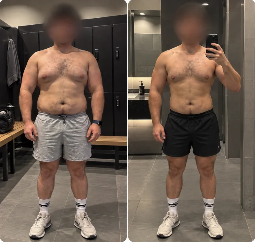 Hero Project member before and after losing 14 kg