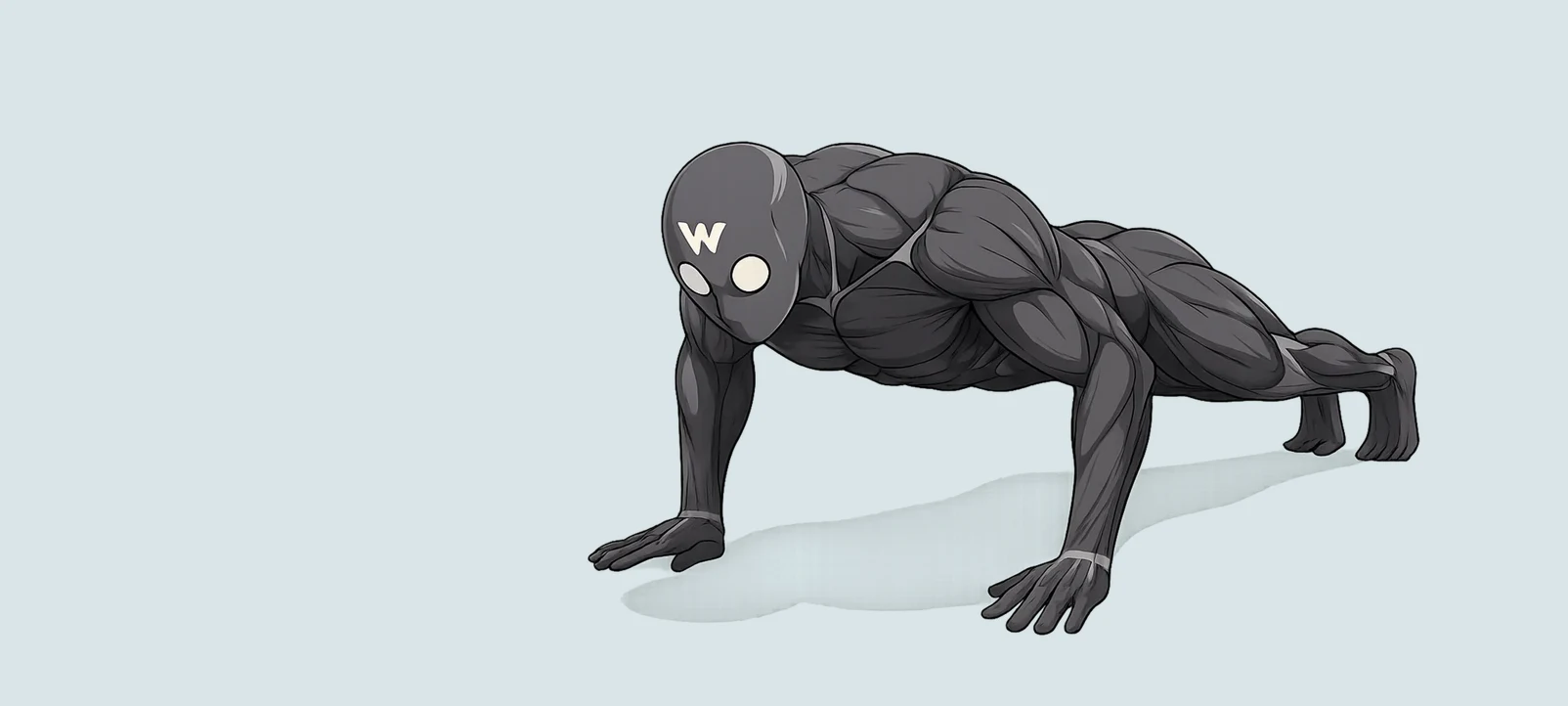 The Captain doing a push-up with perfect form